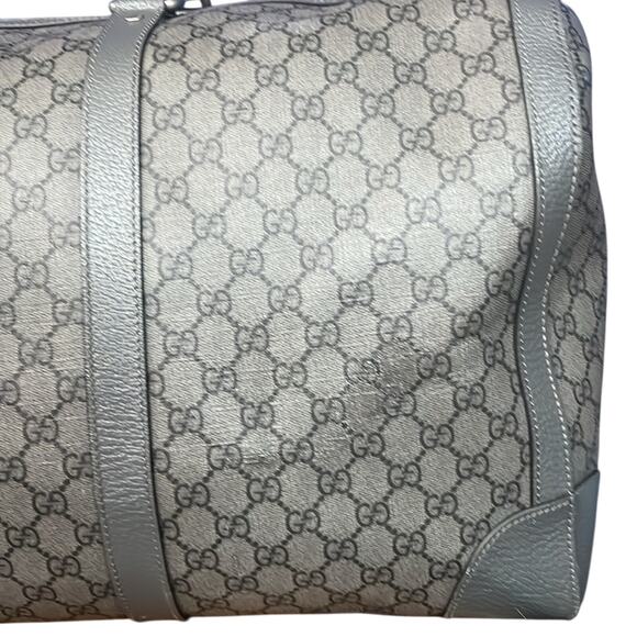 Gucci Ophidia Duffle Bag GG Supreme / Grey Coated Canvas Large with COA - Picture 5 of 15